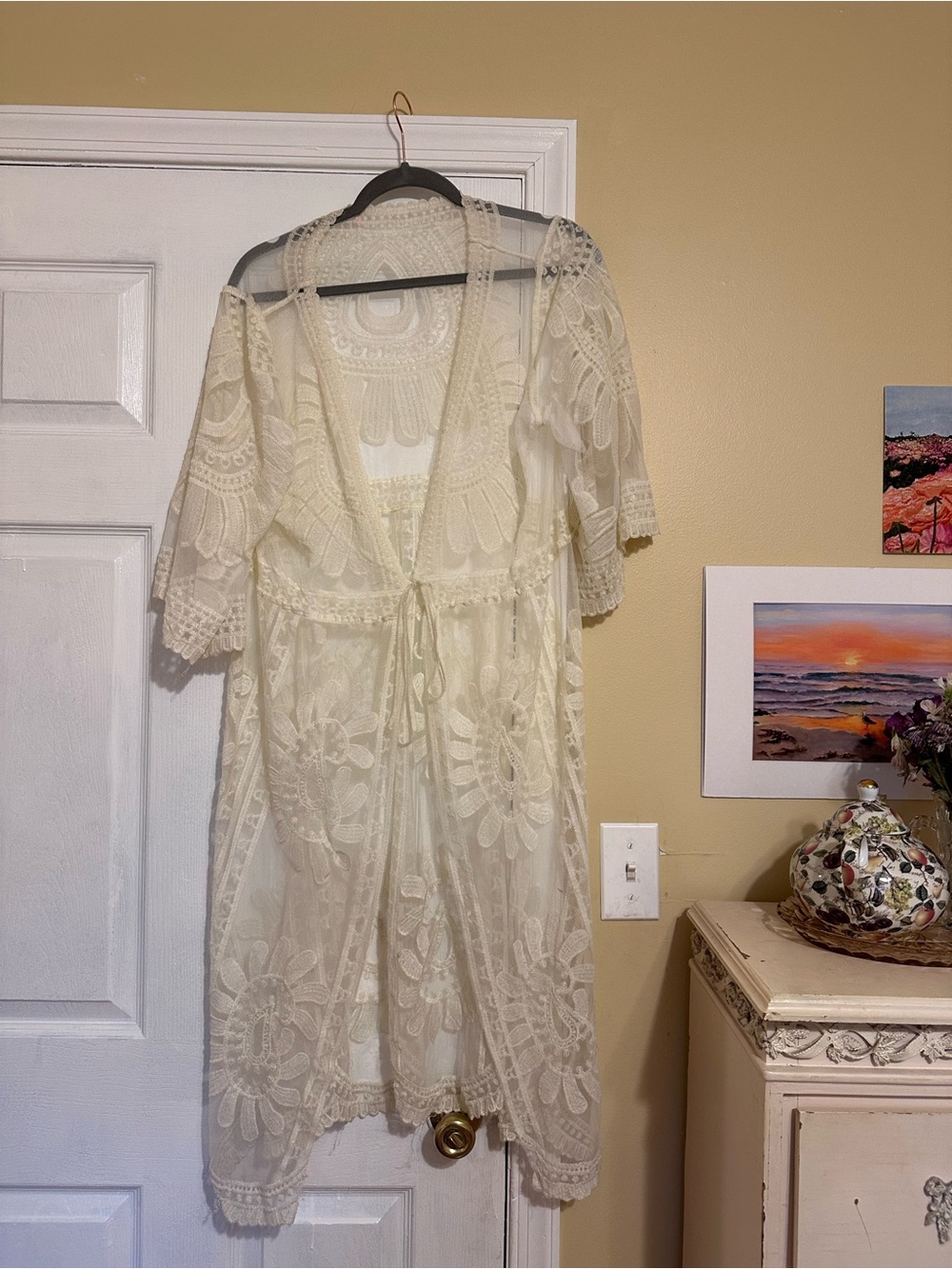 Sheer Ivory Lace Cover-Up